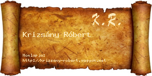 Krizsány Róbert névjegykártya